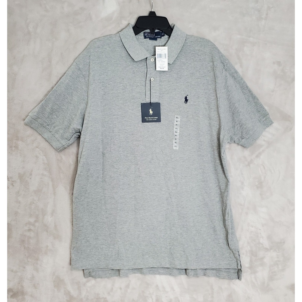 Polo Ralph Lauren Shirt Men's XL The Mesh Polo Heather Gray Golf Sports NWT